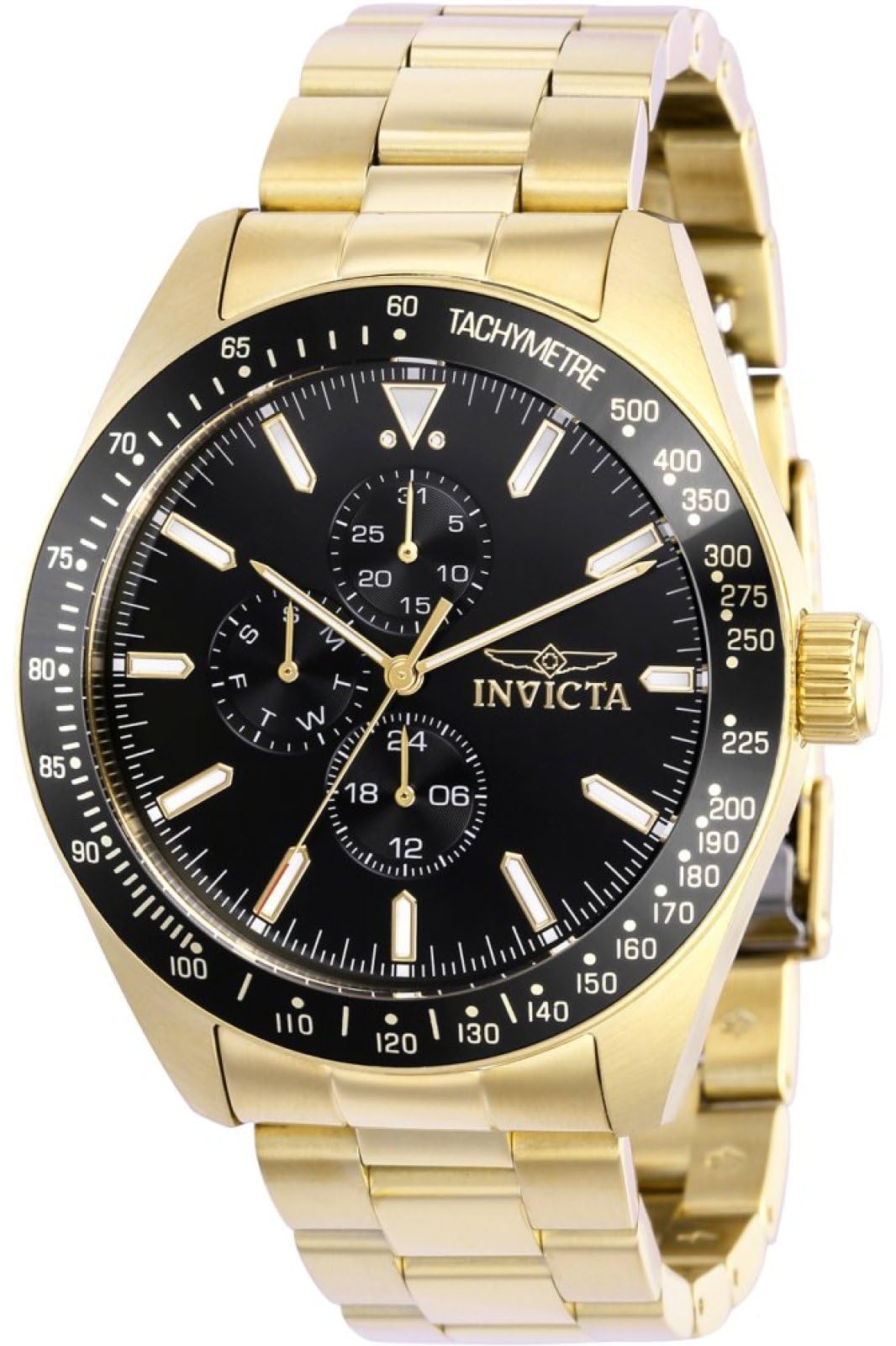 Men's Aviator Quartz Multifunction Black Dial Watch - 38968